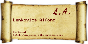 Lenkovics Alfonz névjegykártya
